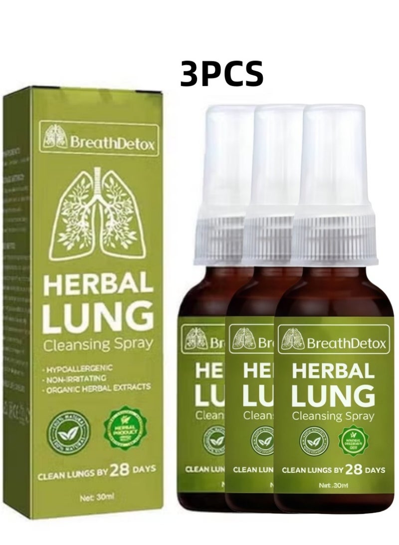 Natural Herbal Lung Cleansing Throat Spray for Respiratory Support Three Pack Value Set